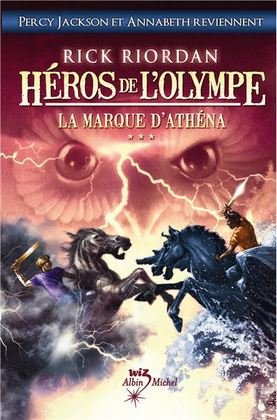 Couverture du troisième tome de la saga Héros de l'Olympe : La marque d'Athena - Rick Riordan