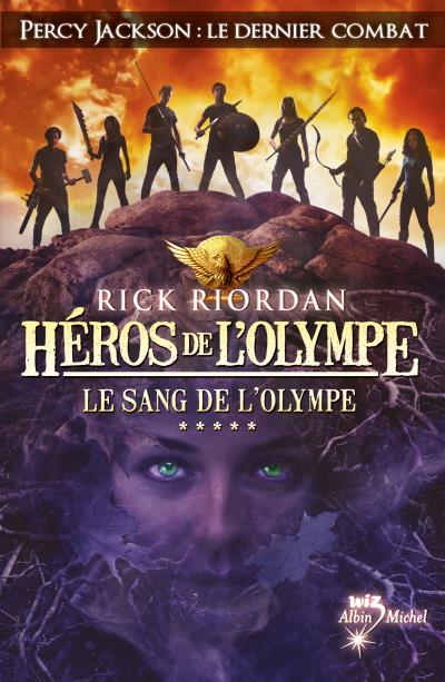 Couverture du cinquième tome de la saga Héros de l'Olympe de Rick Riordan intitulé : Le Sang de l'Olympe.